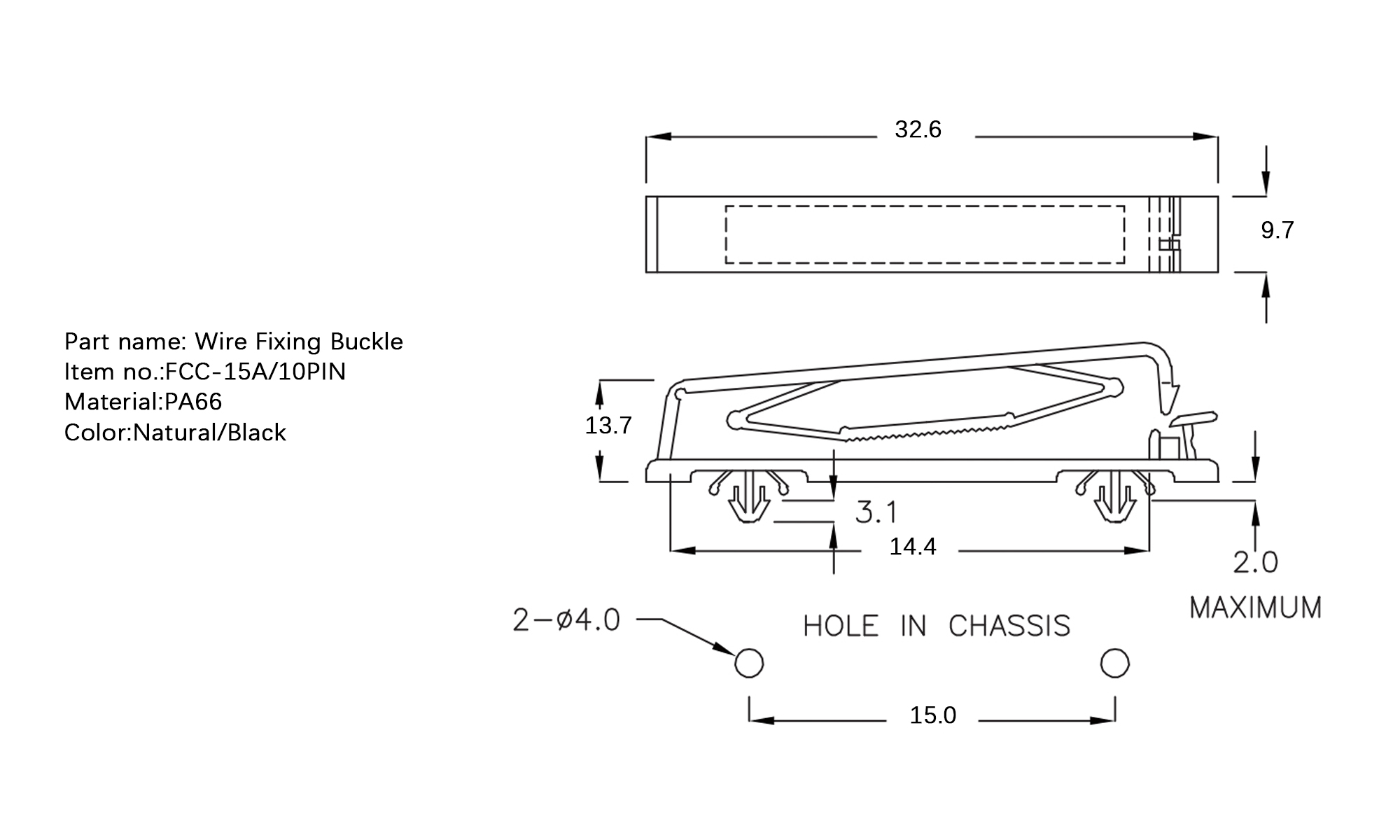 Wire Fixing Buckle FCC-15A